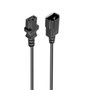 Ewent EW-190200-020-N-P Cable de Alimentación C14 a C13, 1,8 m, Negro