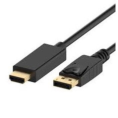 Ewent Cable DisplayPort 1.2 a HDMI 3m Chapado en Oro, Adaptador de Vídeo