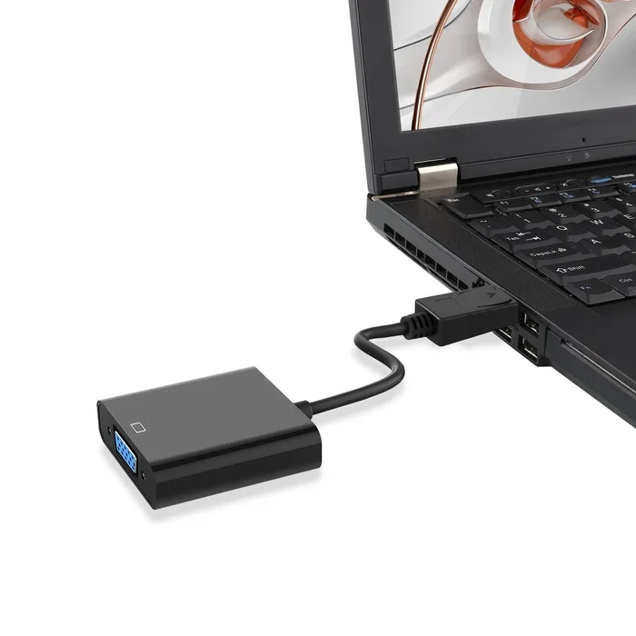 Ewent EC1454 Adaptador DisplayPort Macho a VGA Hembra Cable 0.15m, Negro, 1080p a 30Hz