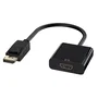 Ewent Adaptador EC1455 DisplayPort Macho a HDMI Hembra, 0.15 m, Resolución 1080p @ 60 Hz, Negro