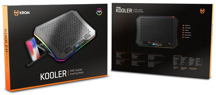 Krom Kooler Base de Refrigeración RGB para Portátiles hasta 19 pulgadas