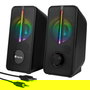 NGS Altavoces GSX-150 2.0 12W con Luces LED RGB Negros para PC/Mac y otros dispositivos, Plug and Play