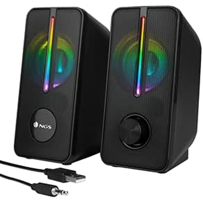 NGS GSX-150 Altavoces Gaming con Iluminación LED RGB, 12W, Negro NGS GSX-150 Altavoces Gaming con Iluminación LED RGB, 12W, Negro