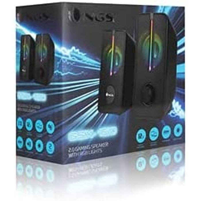 NGS GSX-150 Altavoces Gaming con Iluminación LED RGB, 12W, Negro NGS GSX-150 Altavoces Gaming con Iluminación LED RGB, 12W, Negro