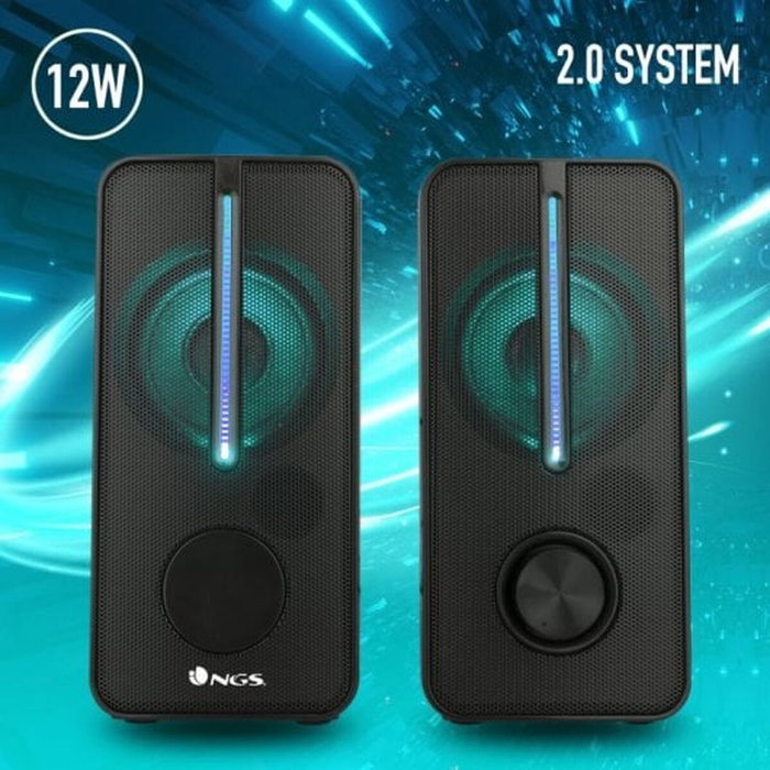 NGS GSX-150 Altavoces Gaming con Iluminación LED RGB, 12W, Negro NGS GSX-150 Altavoces Gaming con Iluminación LED RGB, 12W, Negro