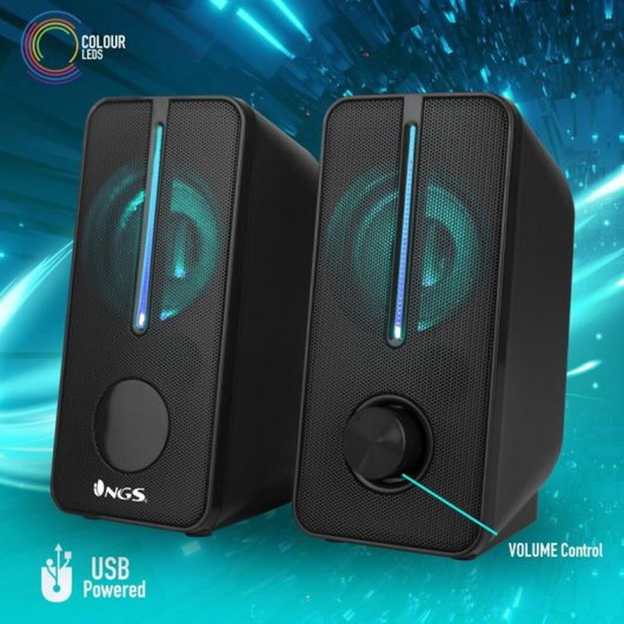 NGS GSX-150 Altavoces Gaming con Iluminación LED RGB, 12W, Negro NGS GSX-150 Altavoces Gaming con Iluminación LED RGB, 12W, Negro