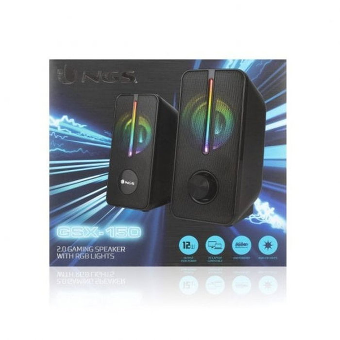 NGS GSX-150 Altavoces Gaming con Iluminación LED RGB, 12W, Negro NGS GSX-150 Altavoces Gaming con Iluminación LED RGB, 12W, Negro