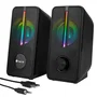 NGS GSX-150 Altavoces Gaming con Iluminación LED RGB 12W, Estéreo 2.0, Conexión USB y Audio 3.5mm, Diseño Compacto Negro