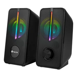 NGS GSX-150 Altavoces Gaming con Iluminación LED RGB 12W, Estéreo 2.0, Conexión USB y Audio 3.5mm, Diseño Compacto Negro