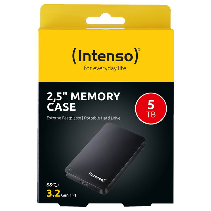 Intenso 6021513 Disco Duro Externo de 5TB, 2.5", USB 3.2 Gen 1, Negro