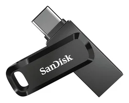 SanDisk Ultra Dual Drive Go 64 GB, USB Type-A / USB Type-C 3.2 Gen 1, 150 MB/s, Negro, SDDDC3-064G-G46, Lector Giratorio para PC y Mac