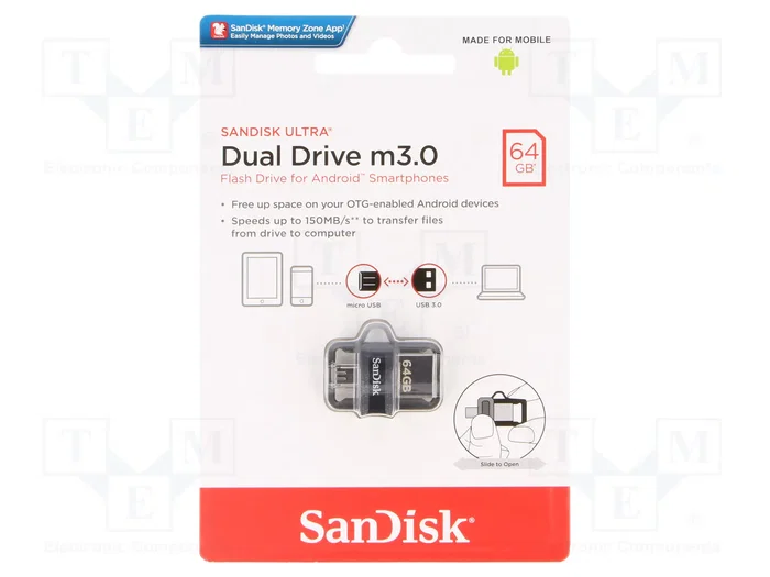 SanDisk Ultra Dual m3.0 64 GB USB Type-A / Micro-USB