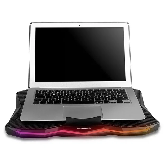 NOX Hummer PRO Stand - Base Refrigeradora para Portátil Gaming RGB con Ventilador 170mm, 7 Alturas Ajustables, Hub USB 2.0, para Portátiles de 9" hasta 17.3" Pulgadas - Negro