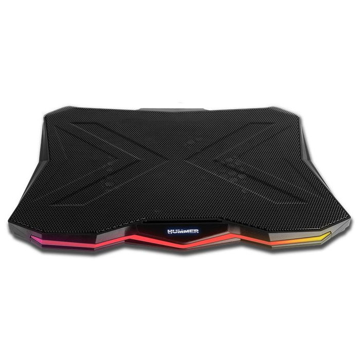 NOX Hummer PRO Stand - Base Refrigeradora para Portátil Gaming RGB con Ventilador 170mm, 7 Alturas Ajustables, Hub USB 2.0, para Portátiles de 9" hasta 17.3" Pulgadas - Negro