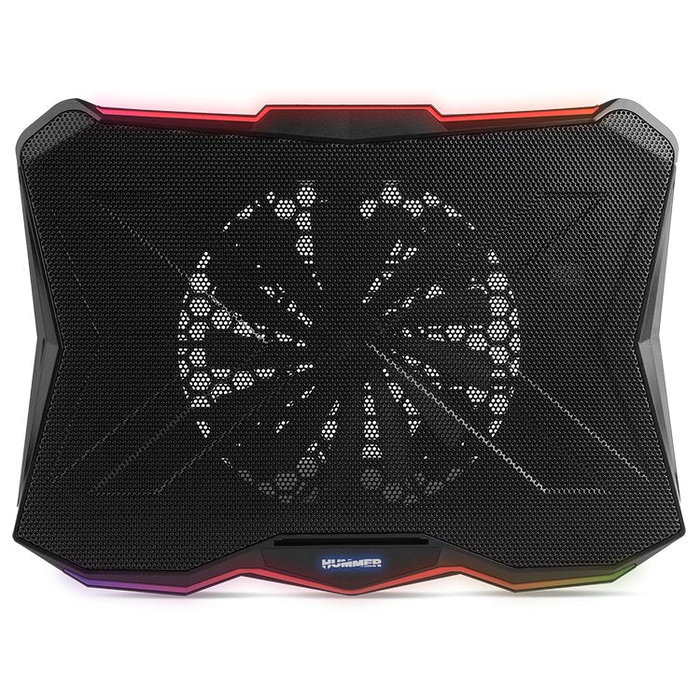 NOX Hummer PRO Stand - Base Refrigeradora para Portátil Gaming RGB con Ventilador 170mm, 7 Alturas Ajustables, Hub USB 2.0, para Portátiles de 9" hasta 17.3" Pulgadas - Negro