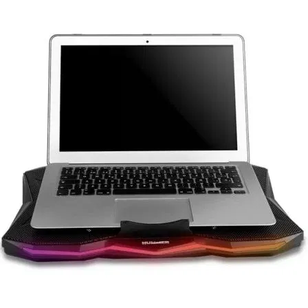 Nox NXHUMMERPROSTAND Soporte Refrigerante para Portátiles hasta 17.3" con Iluminación LED RGB y Ventilador de 170mm Ajustable