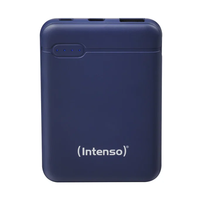 Intenso PowerBank XS5000 - Batería Externa de Polímero de Litio 5000 mAh Azul con Puerto USB Tipo-C y Micro-USB, incluye Cable USB A a USB C
