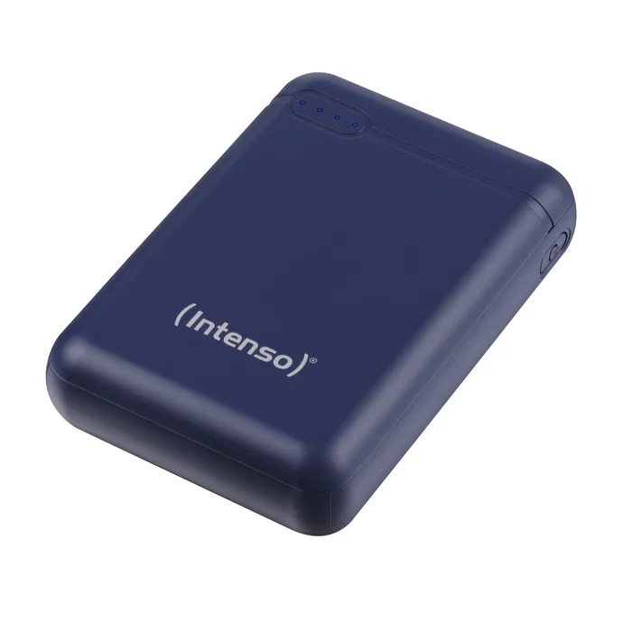 Intenso XS10000 Power Bank 10000 mAh Azul, Batería Externa de Polímero de Litio con Pantalla LED, Carga Dual USB-A y USB Type-C, Incluye Cable USB-A a USB-C