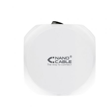 Nanocable Regleta 3 Enchufes Tipo F con 2 Puertos USB-A y 2 Puertos USB-C con Interruptor, Cable 1.40m