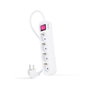 Nanocable Regleta de 4 Tomas con Interruptor y Cable de 1,4 m, Blanca