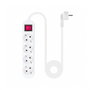 Nanocable Regleta de 4 Tomas con Interruptor y Cable de 1,4 m, Blanca