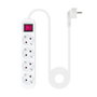 Nanocable Regleta de 4 Tomas con Interruptor y Cable de 1,4 m, Blanca