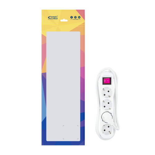 Nanocable Regleta de 4 Tomas con Interruptor y Cable de 1,4 m, Blanca