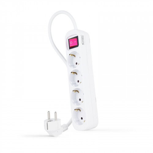 Nanocable Regleta de 4 Tomas con Interruptor y Cable de 1,4 m, Blanca