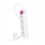 Nanocable Regleta de 4 Tomas con Interruptor y Cable de 1,4 m, Blanca