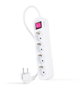 Nanocable Regleta de 4 Tomas con Interruptor y Cable de 1,4 m, Blanca