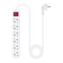 Nanocable Regleta de 6 tomas con interruptor y cable de 1,4 m Blanca