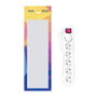 Nanocable Regleta de 6 tomas con interruptor y cable de 1,4 m Blanca