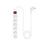 Nanocable Regleta de 6 tomas con interruptor y cable de 1,4 m Blanca