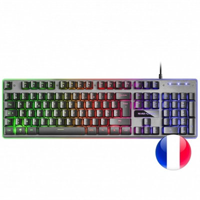 Mars Gaming Teclado Mecánico RGB MK220FR Francés, Anti-Ghosting, Teclas en Cúpula, Cable USB 1.5 m, Negro/Gris Mars Gaming Teclado Mecánico RGB MK220FR Francés, Anti-Ghosting, Teclas en Cúpula, Cable USB 1.5 m, Negro/Gris