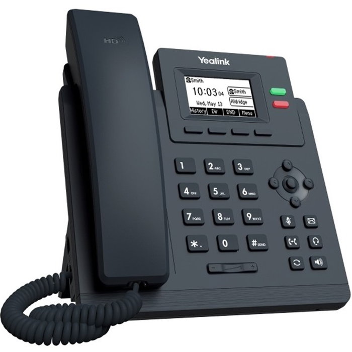 Yealink SIP-T31P - Teléfono IP VoIP para oficina, 2 líneas, audio HD, pantalla LCD retroiluminada, con alimentación PoE (Power over Ethernet), color negro