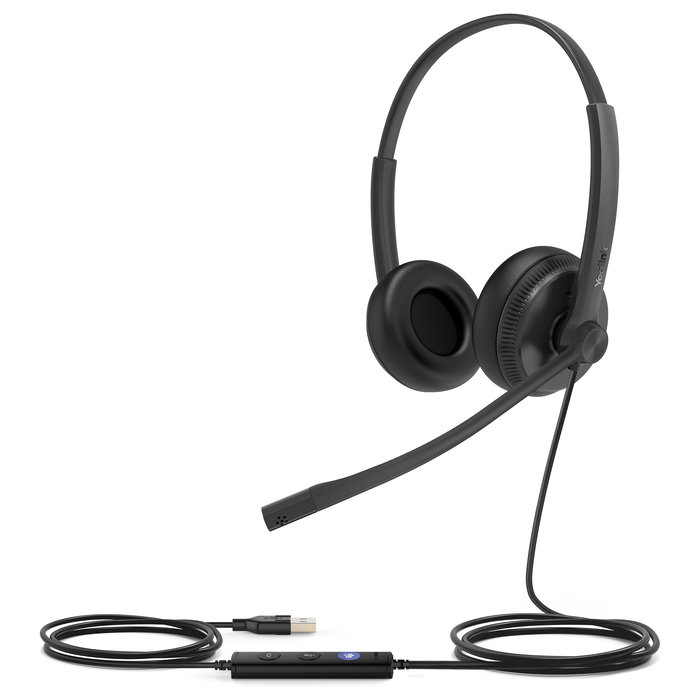 Yealink UH34 Dual Microsoft Teams USB-Headset Binaural Negro Conexión USB para Oficina/Centro de Llamadas