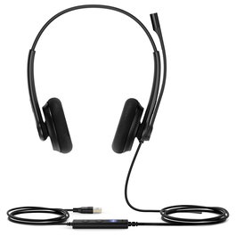 Yealink UH34 Lite Auriculares USB de diadema para Microsoft Teams con micrófono Boom, Cancelación de ruido, 20-20000 Hz, Negro