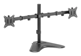 Iggual SSM02 (IGG317129) Soporte Sobremesa Ajustable para 2 Monitores de 13 a 32 pulgadas, VESA 75x75/100x100 mm, Negro, Ergonomía Completa