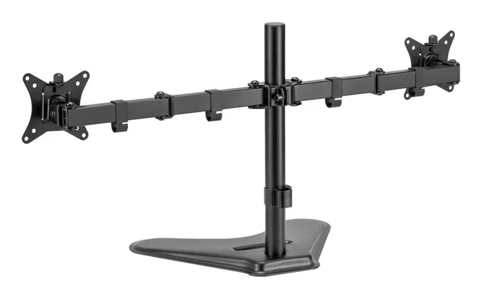 Iggual SSM02 (IGG317129) Soporte Sobremesa Ajustable para 2 Monitores de 13 a 32 pulgadas, VESA 75x75/100x100 mm, Negro, Ergonomía Completa