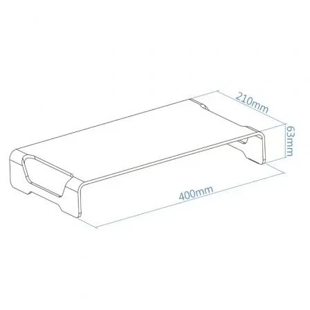 Tooq Soporte Elevador para Monitor o Portátil hasta 13", Peso Máximo 20 kg, Aluminio