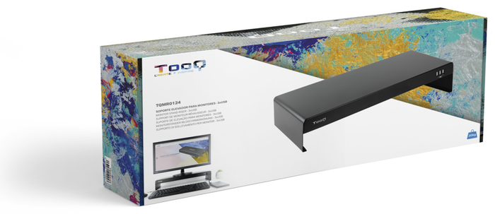 Tooq TQMR0124 Soporte Elevador para Monitor o Portátil con 3x USB 2.0, Negro Tooq TQMR0124 Soporte Elevador para Monitor o Portátil con 3x USB 2.0, Negro