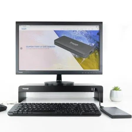 Tooq Soporte Monitor y Portátil TQMR0124 hasta 20kg con 3 Puertos USB Color Negro Tooq Soporte Monitor y Portátil TQMR0124 hasta 20kg con 3 Puertos USB Color Negro