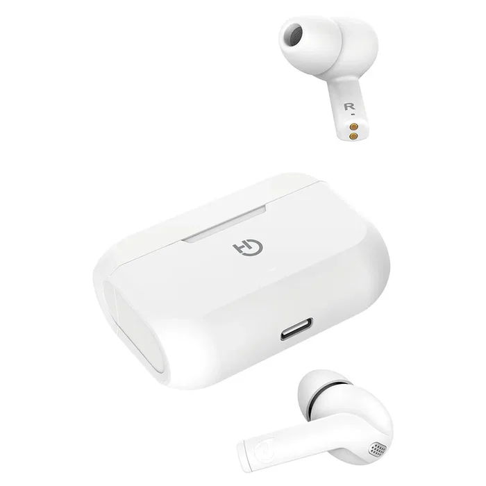 Hiditec FENIX TWS Auriculares True Wireless Intraaural para Llamadas/Música, Bluetooth 5.0, Autonomía 18h, Resistente al Agua IP5X, Color Blanco