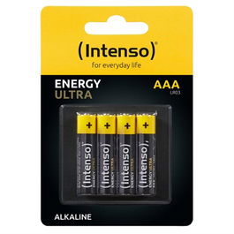 Intenso Pilas Alcalinas Energy Ultra AAA LR03 Pack-4 7501414 (1.5V, 1250 mAh, 5 Años Vida Útil) 4 Unidades