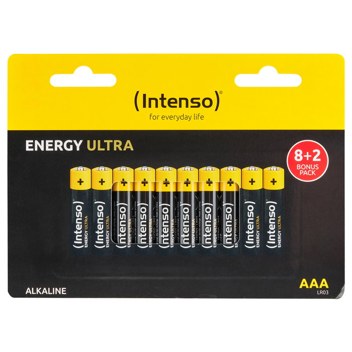 Intenso Energy Ultra AAA LR03 Baterías Alcalinas 1.5V - Paquete de 10 unidades - 1250 mAh