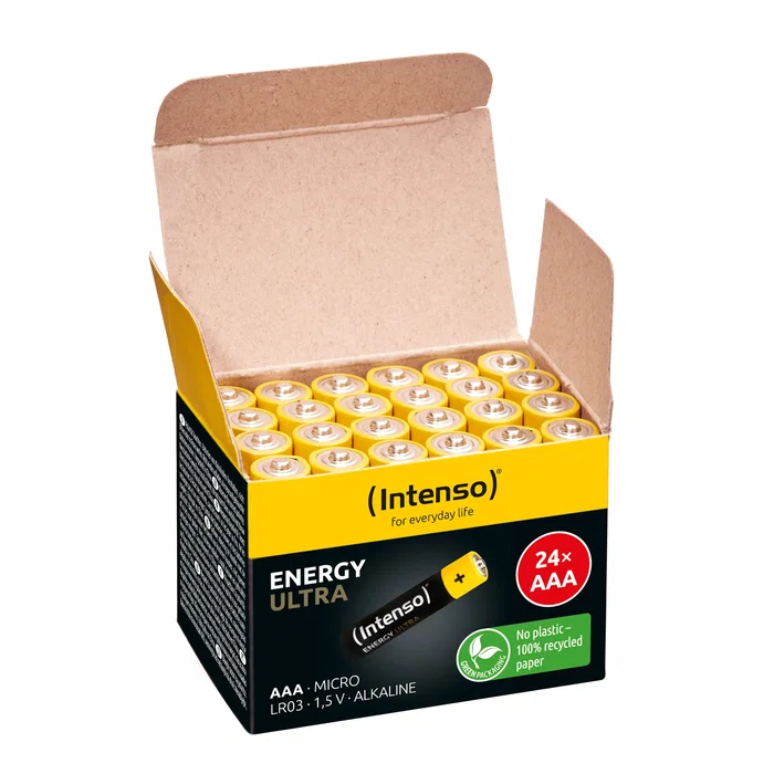 Intenso 7501814 - Pack de 24 Pilas Alcalinas AAA LR03 1.5V 1250 mAh - Baterías de un solo uso