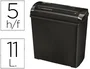 Fellowes Destructora de Documentos P-25S, Capacidad 5 Hojas, Corte en Tiras, Papelera 11 Litros