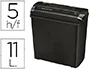 Fellowes Destructora de Documentos P-25S, Capacidad 5 Hojas, Corte en Tiras, Papelera 11 Litros