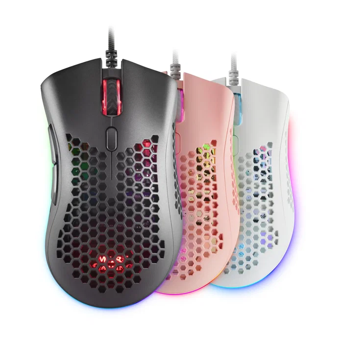 Mars Gaming MMEX Ratón Gaming Óptico para Diestros RGB Negro, Sensor Pixart 3389PRO 32000 DPI, Switches Ópticos, 7 Botones Programables, Cable Paracord, 75g, Software - Modelo Negro