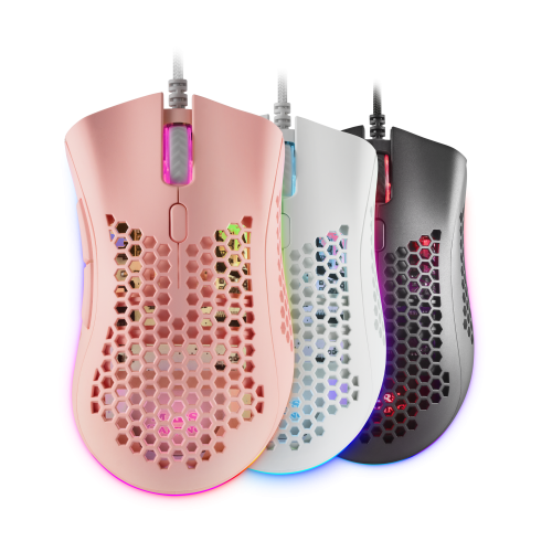 Mars Gaming Ratón Óptico Gaming RGB Pink MMEX 32000DPI, Chroma RGB, 7 Botones, Software